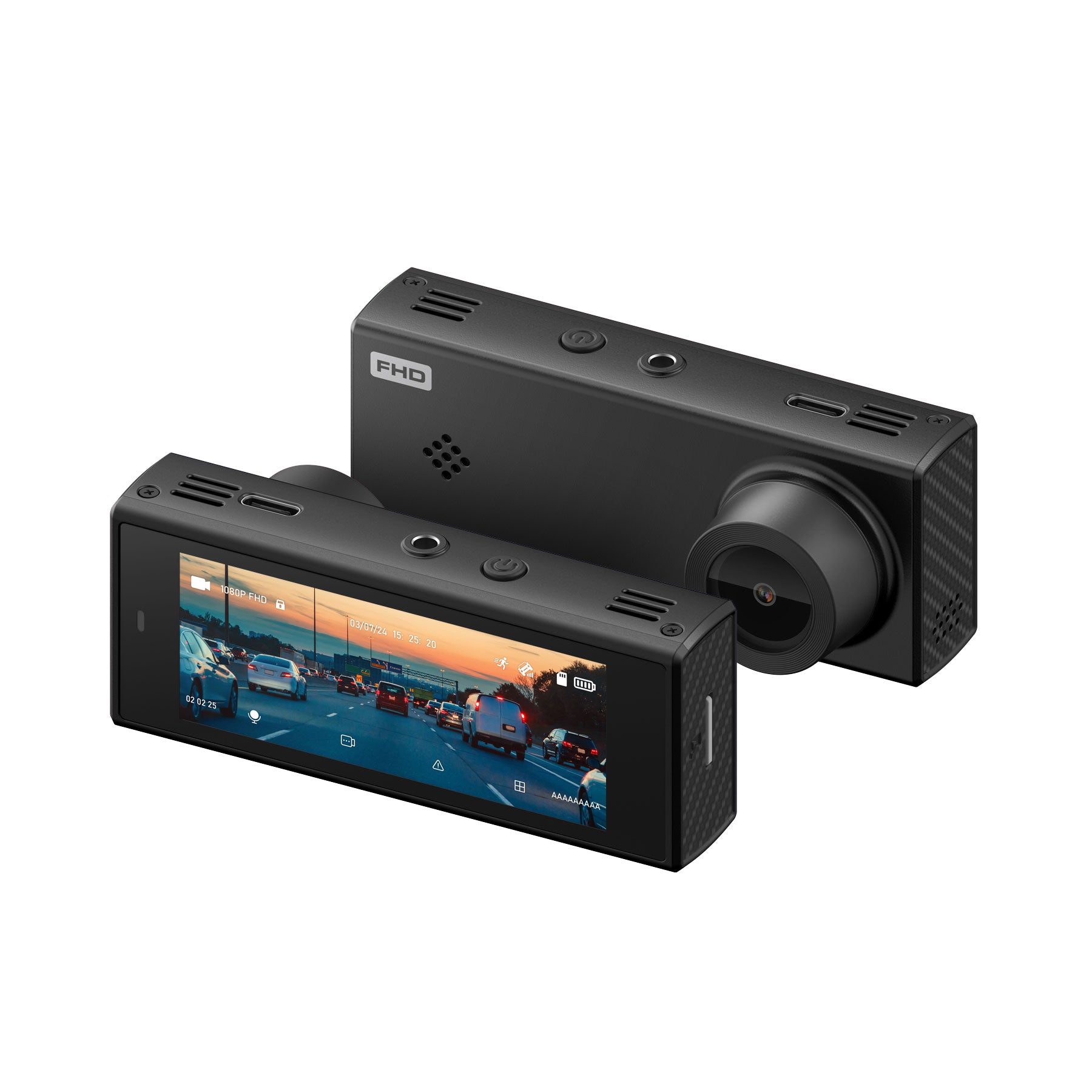 Nanocam Plus Compact Full-HD Dash Camera with IPS Screen