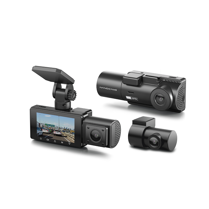 3-Channel DVR with 4K Front, 1080p In-Cabin Cameras and GPS